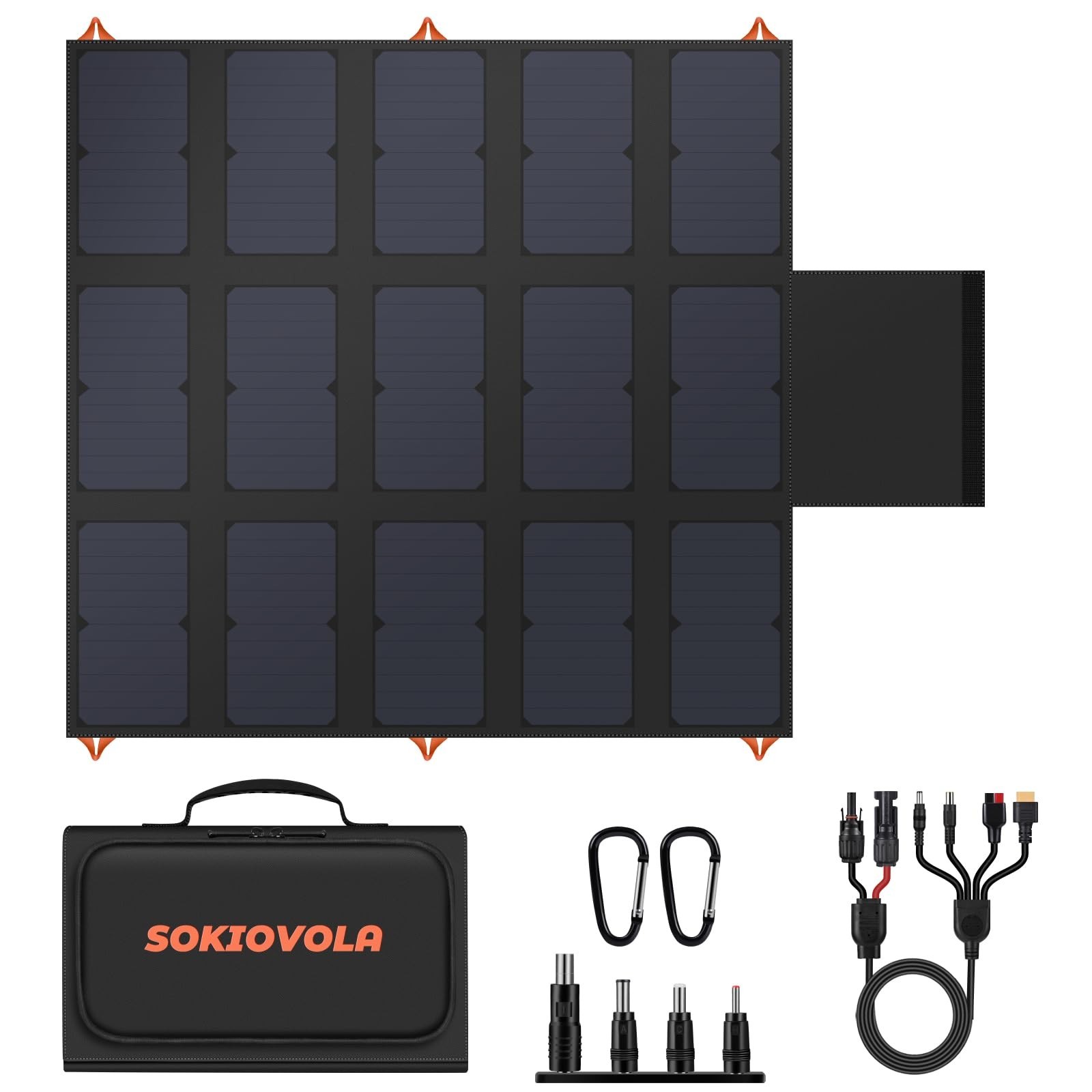 100W Portable Foldable Solar Panel Charger – QC3.0 USB-A & Type-C, Waterproof fo