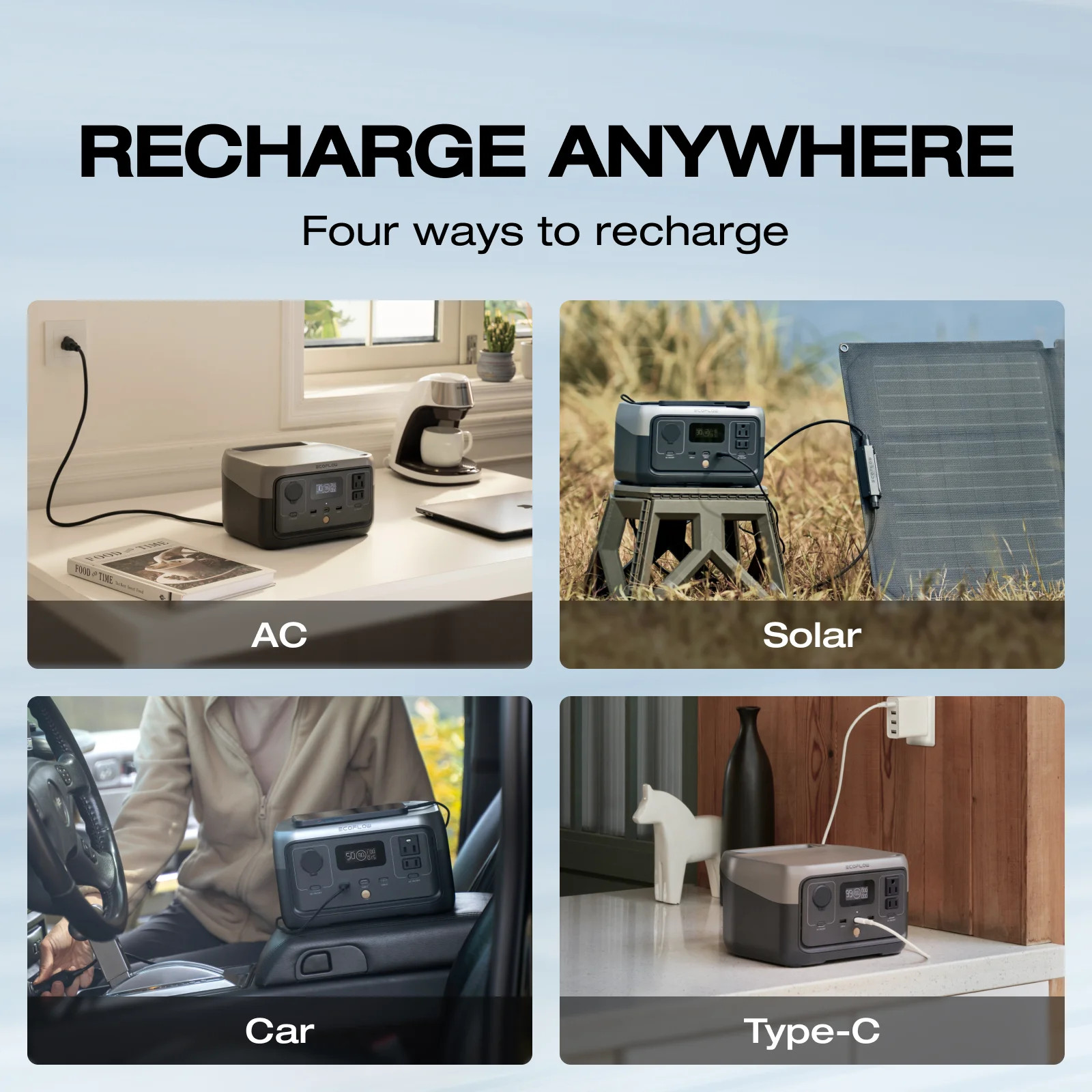 EF EcoFlow Portable Power Station RIVER 2 240,243wh LiFePO4 Battery/1 Hour Fast