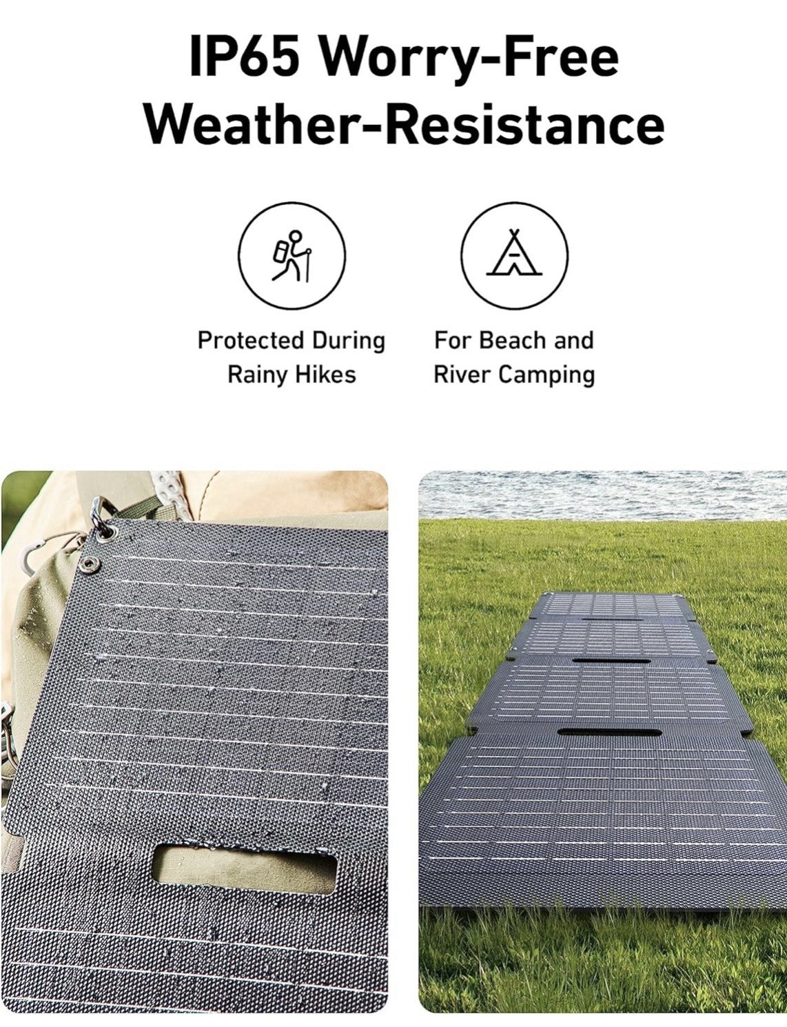 Anker Solix PS30 Solar Panel, 30W Foldable Portable Solar Charger, IP65 Water an