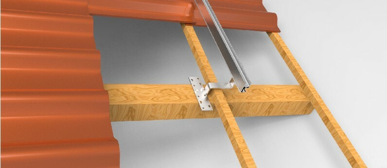 Solar Mounting Tile Roof Hook work with Flat, S, and W shaped tile roofs