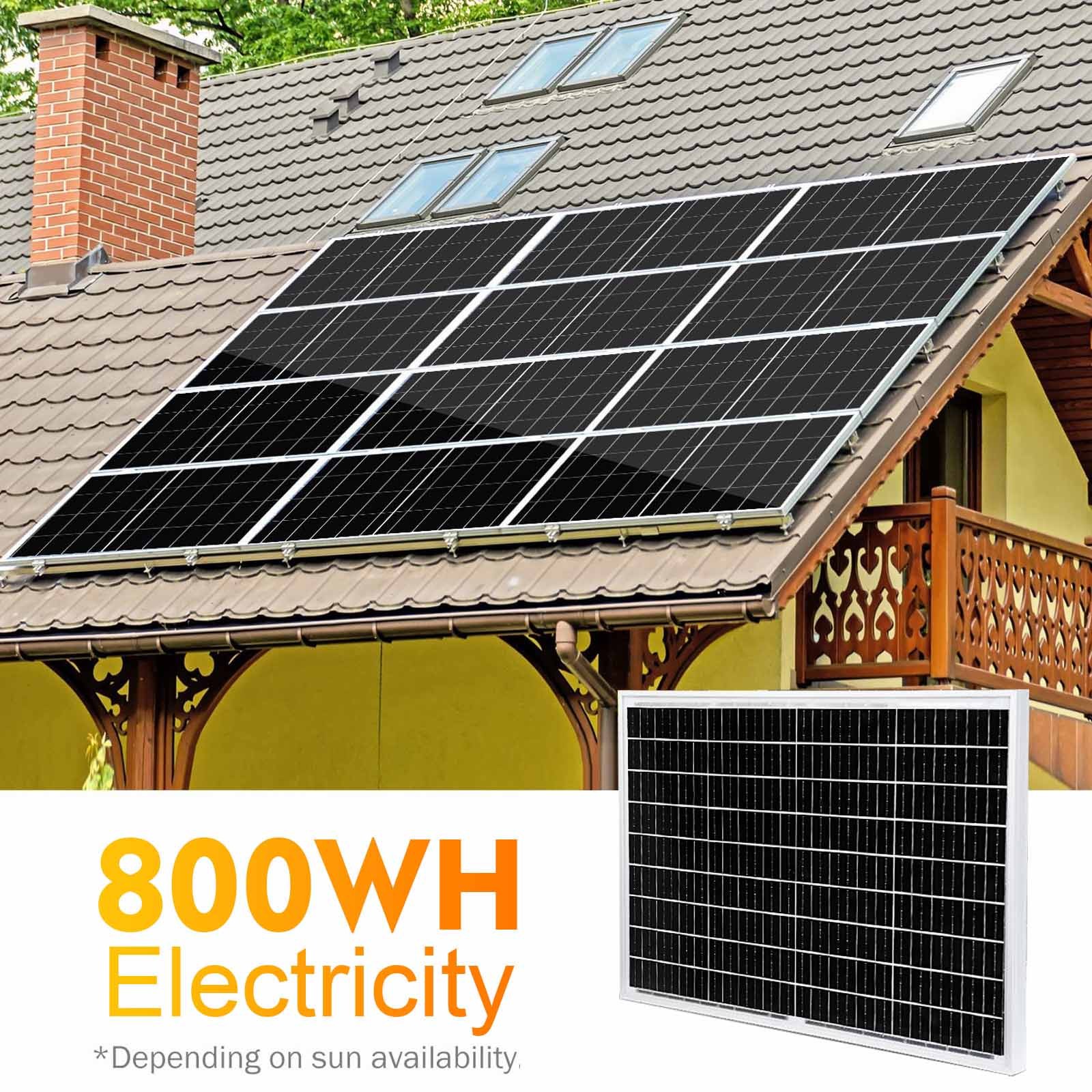 100W Watt Solar Panel Monocrystalline 12V Solar Power Generator Home RV Camping