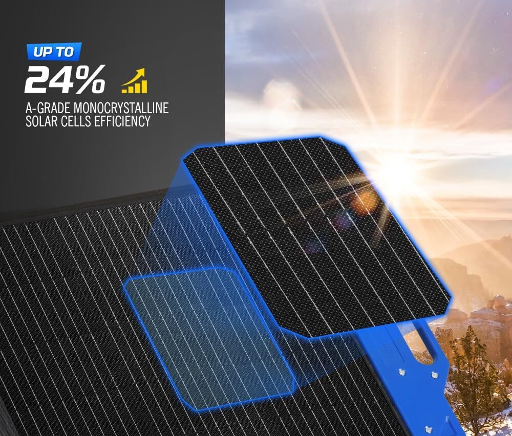 200W Solar Panels 18V Foldable Monocrystalline Solar Panel Adjustable bracket