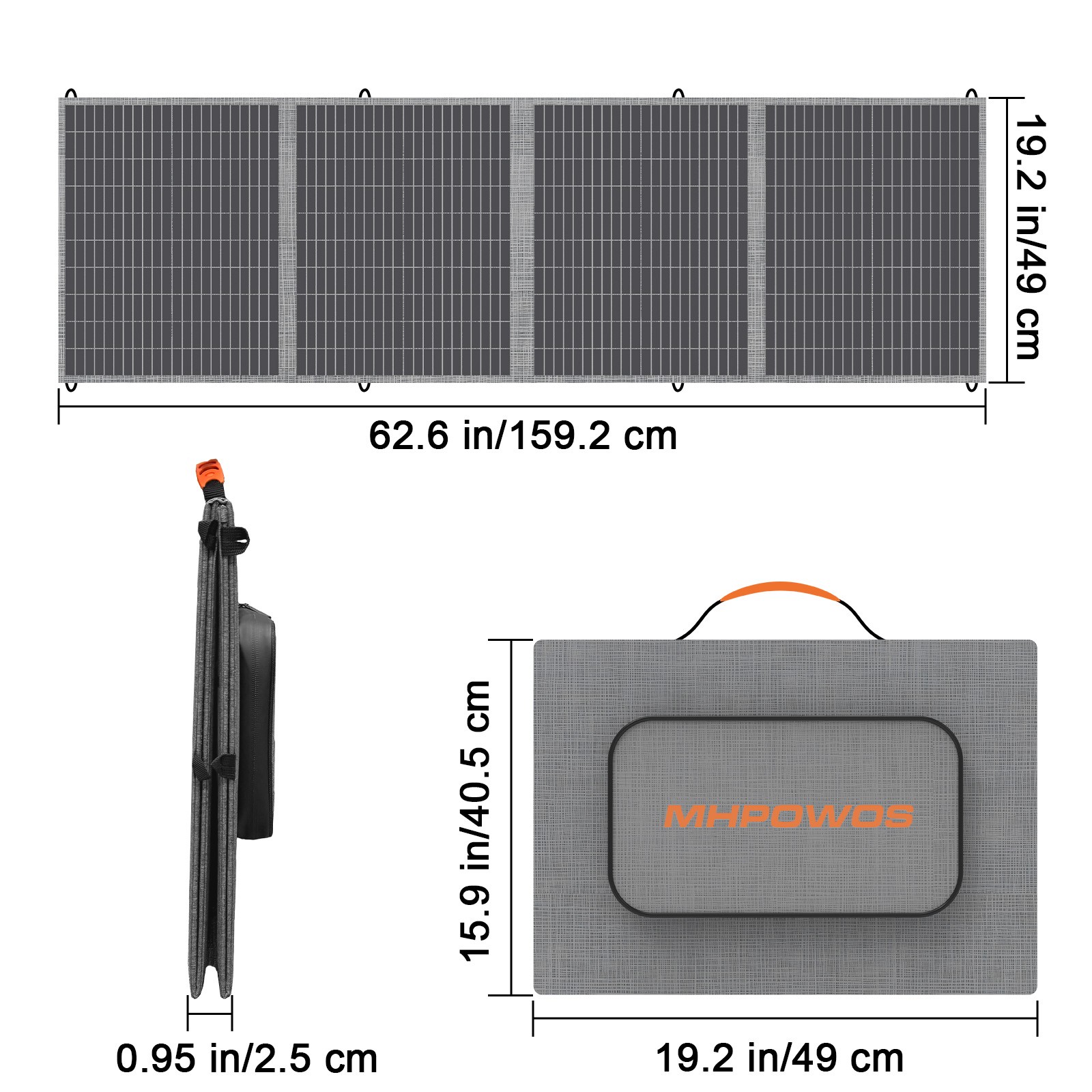 Solar Panel Portable 200W for Bluetti Elite 30 100 V2 Power Station Black Gray