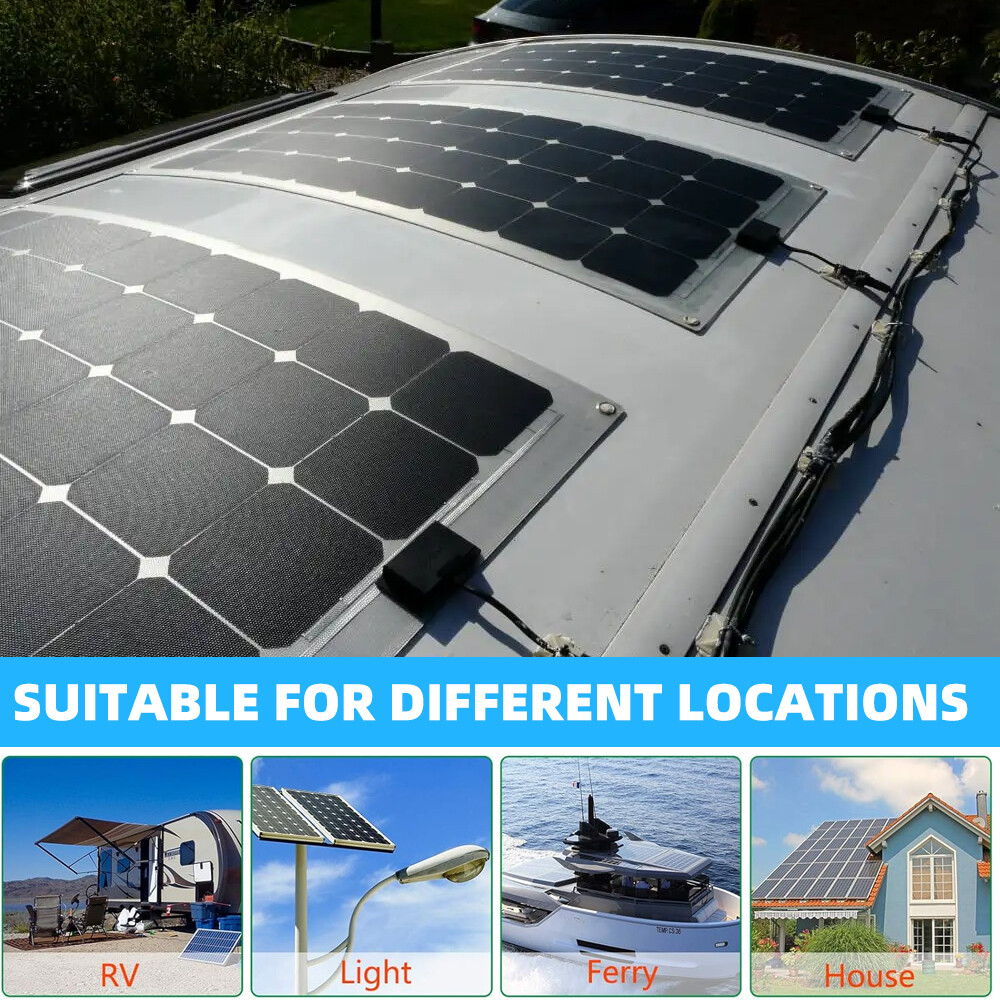 100W 200W 300W Flexible Mono Solar Panel 12V Portable for RV Camping Home Boat