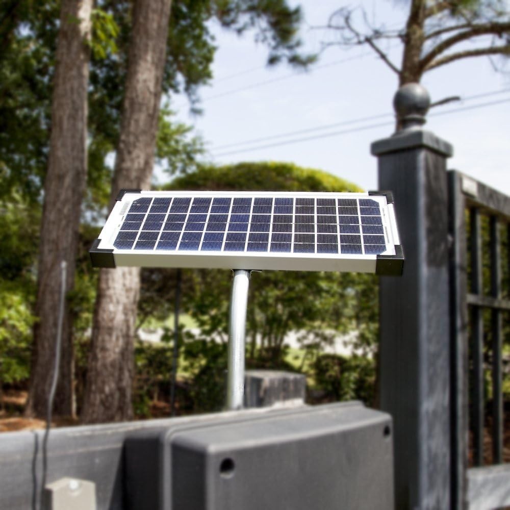 10 Watt Solar Panel Kit FM123 for Automatic Gate Openers,Black Cell