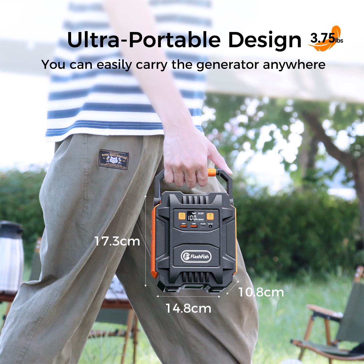 FlashFish A201 Portable Power Station 200W 172.8Wh Solar Generator Refurbished