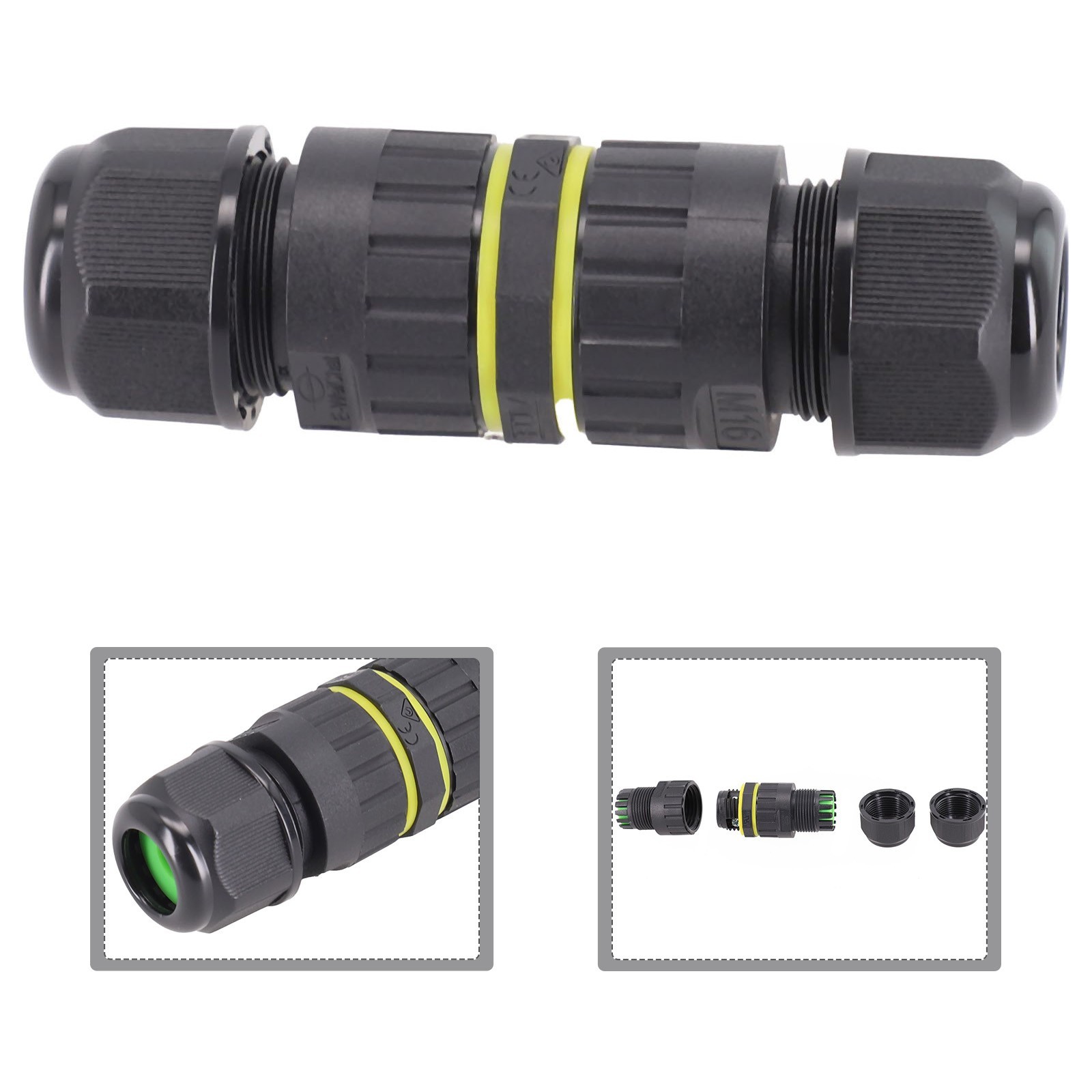 EN 240V 400V Voltage 3 Pin Connector IP68 Waterproof Cable Junction Box