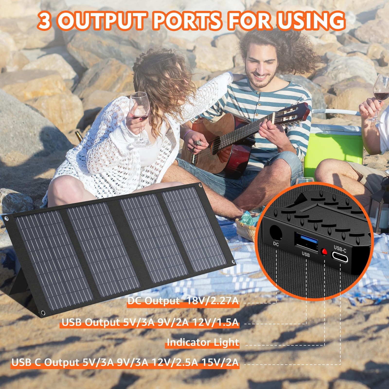Portable Solar Panels 40W, Foldable Solar Panel Charger for 100-300W Portable…