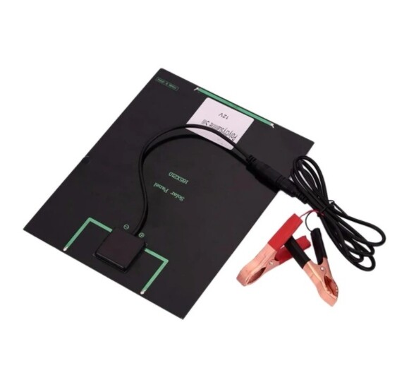 5.5W 12V silicon solar panel with battery clip for charging 9-12V battery