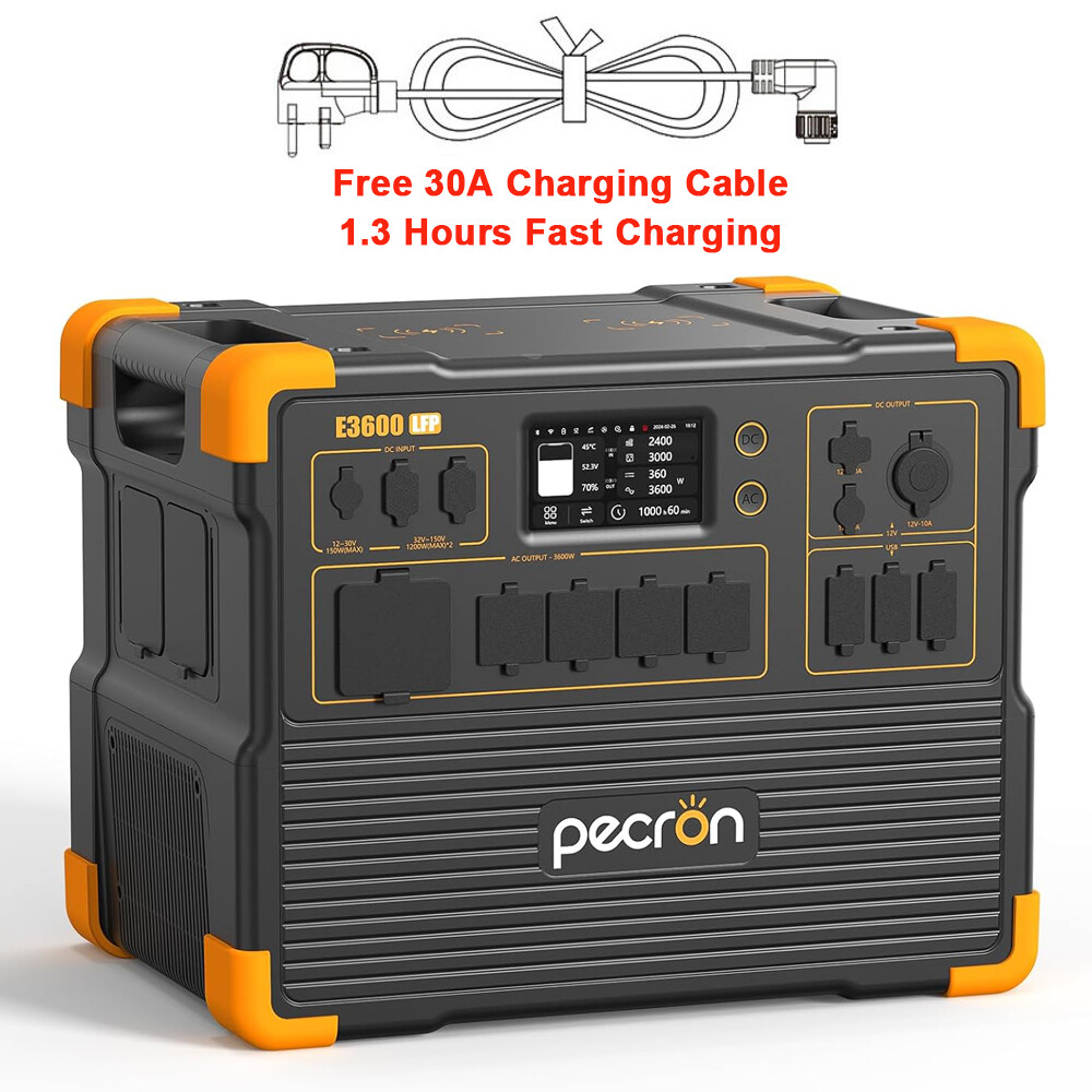 Refurbished-PECRON E3600LFP Portable Power Station 3072Wh 3600W LiFePO4 RV