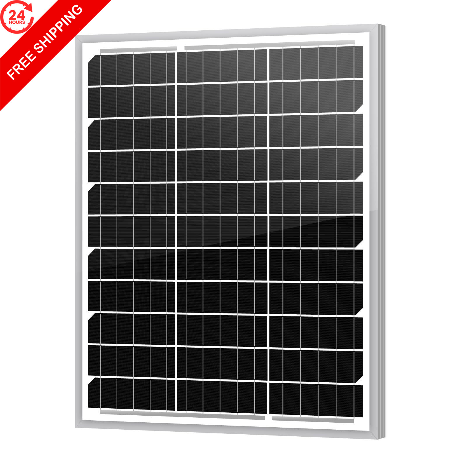 Newpowa 20W 12V Solar Panel Monocrystalline PV Module 1PCS, White