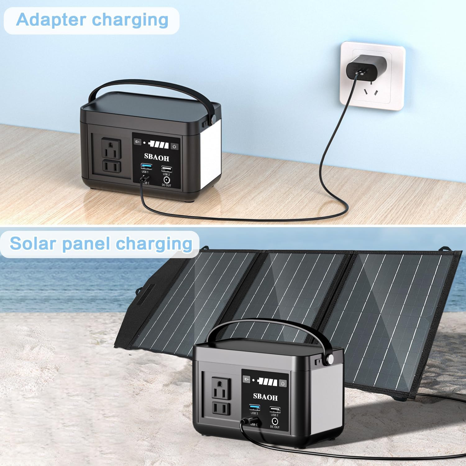 Portable Power Station 88.8WH, Solar Generator Lithium Battery Power 110V AC USB