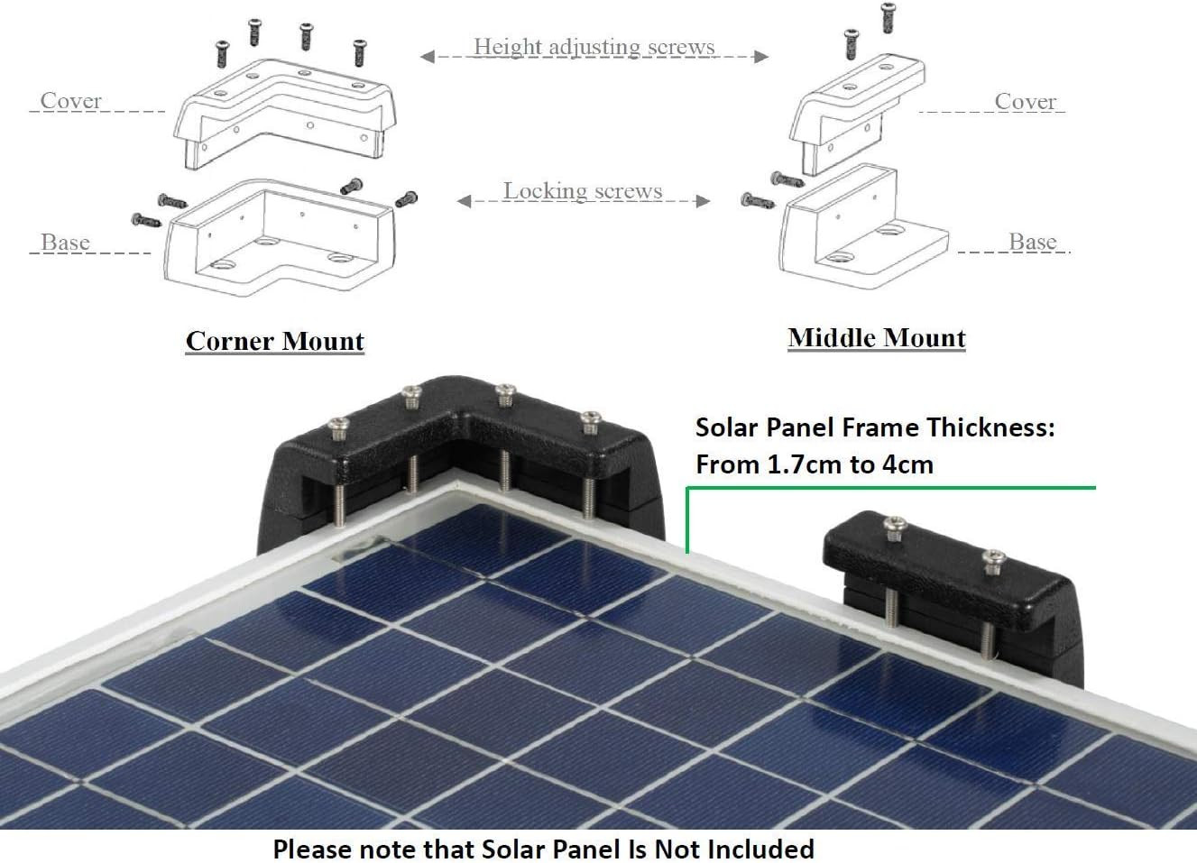 Panel Mounting Brackets Corner Mount Kits for Framed Solar Panels,Installation o
