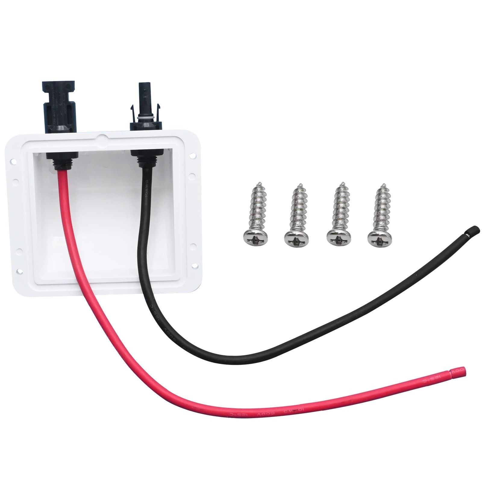 Solar Cable Entry Gland Box – 1FT 10AWG Soft Extension Cable & Connector, UV Res