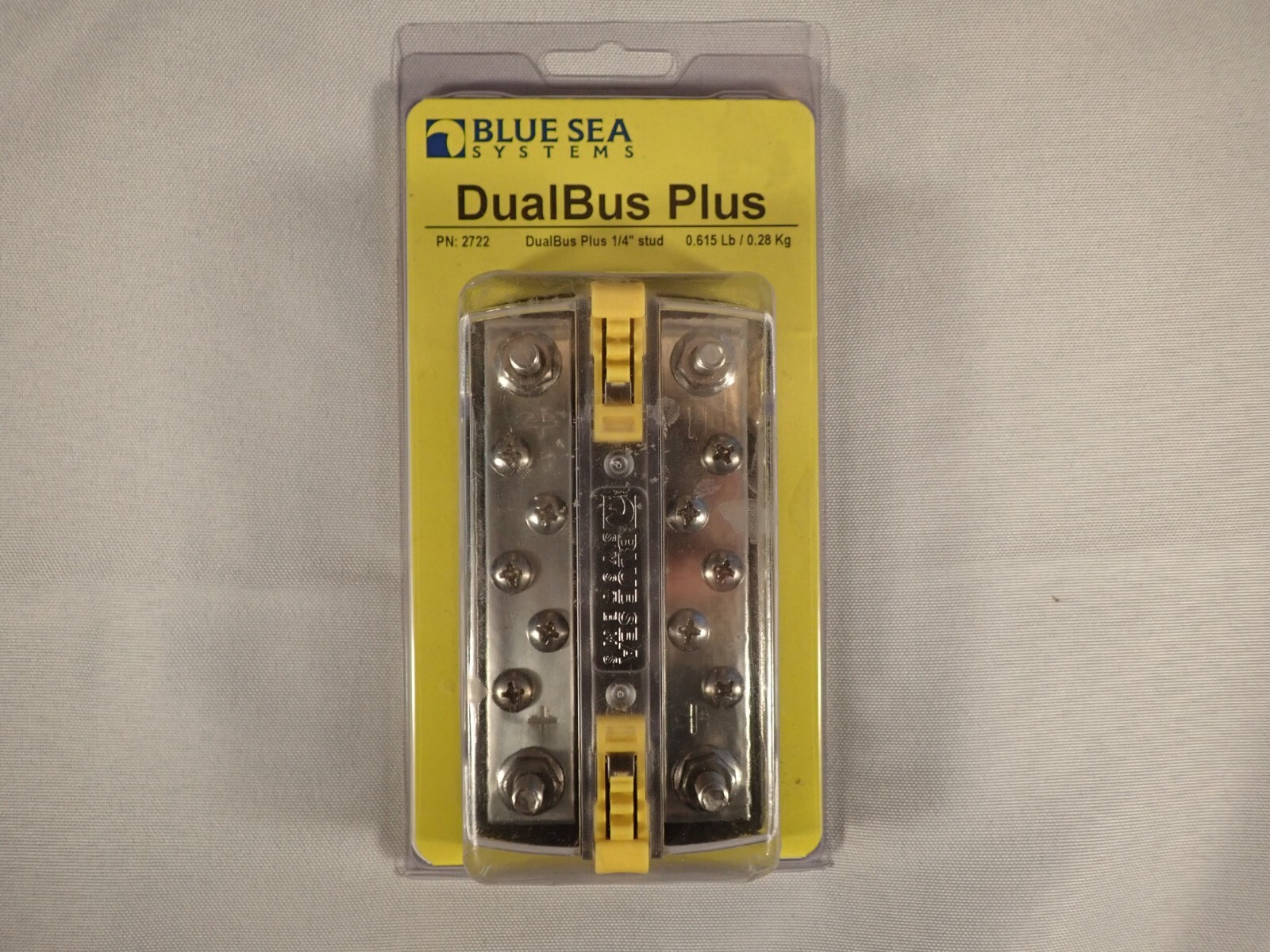 BLUE SEA DUALBUS Plus Bus Bar with Cover 1/4″ stud, 14 IN. STUD PN: 2722