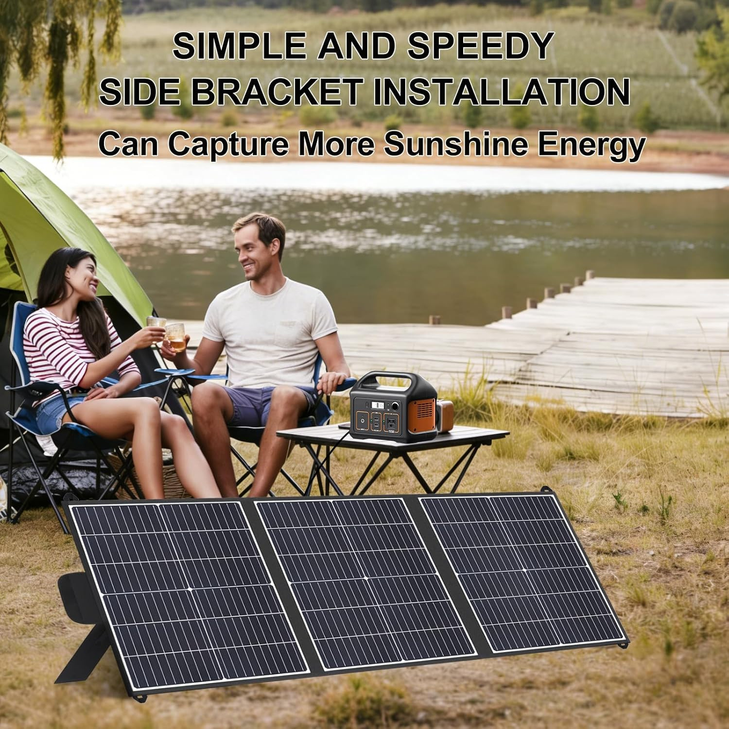100W Portable Solar Panel 20V Foldable Solar Charger with USB-A, Type-C & DC Out