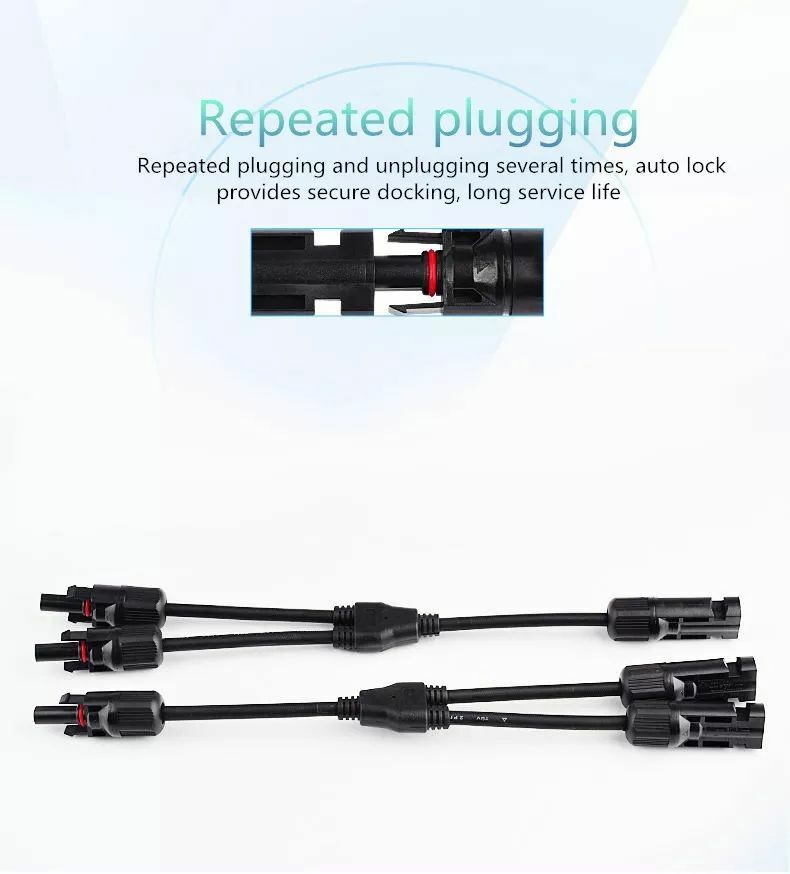 Solar Panel PV Cable Y Branch Wear-resisting Copper Tin Plate Anti-UV Connector