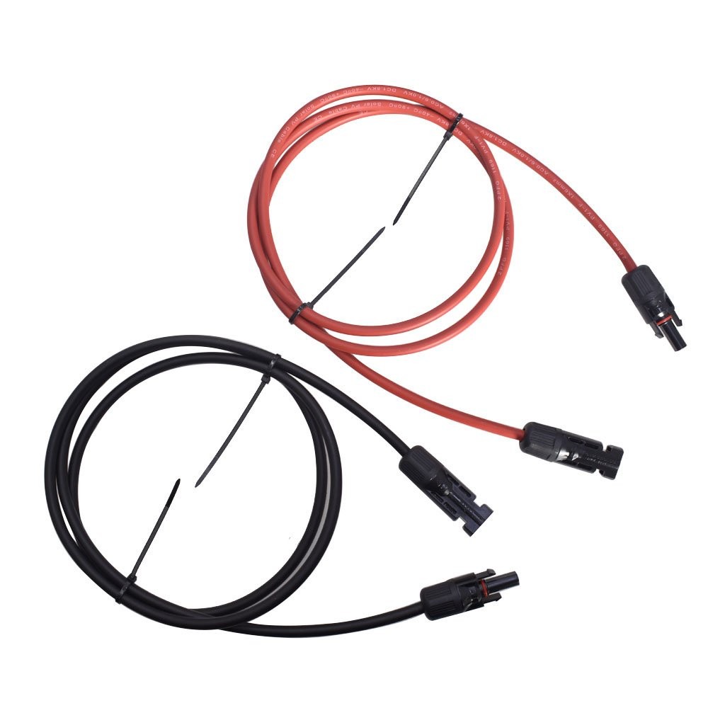 1 Pair 4mm2 /12AWG Black and Red Solar Panel Extension Cable Wire Connector