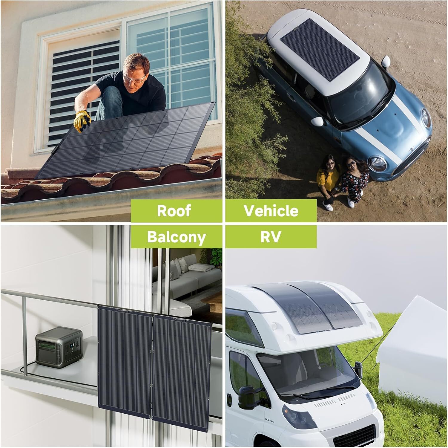 ALLPOWERS SF-200 200W Flexible Solar Panel Off-Grid for Roof Boat Camping Trip