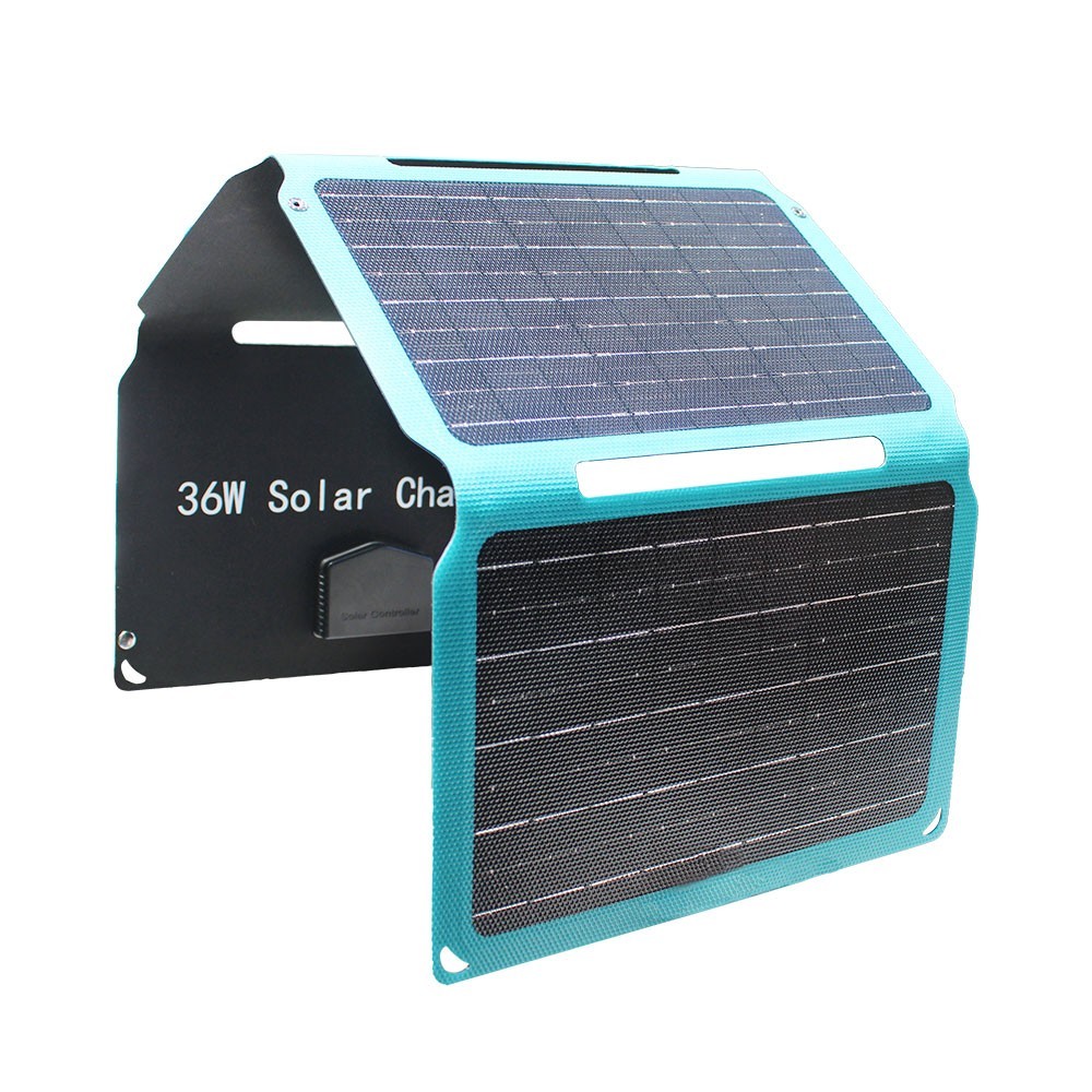 36W Folding Solar Panels 5V 2.5A USB Output Portable Outdoor Camping Sun Power