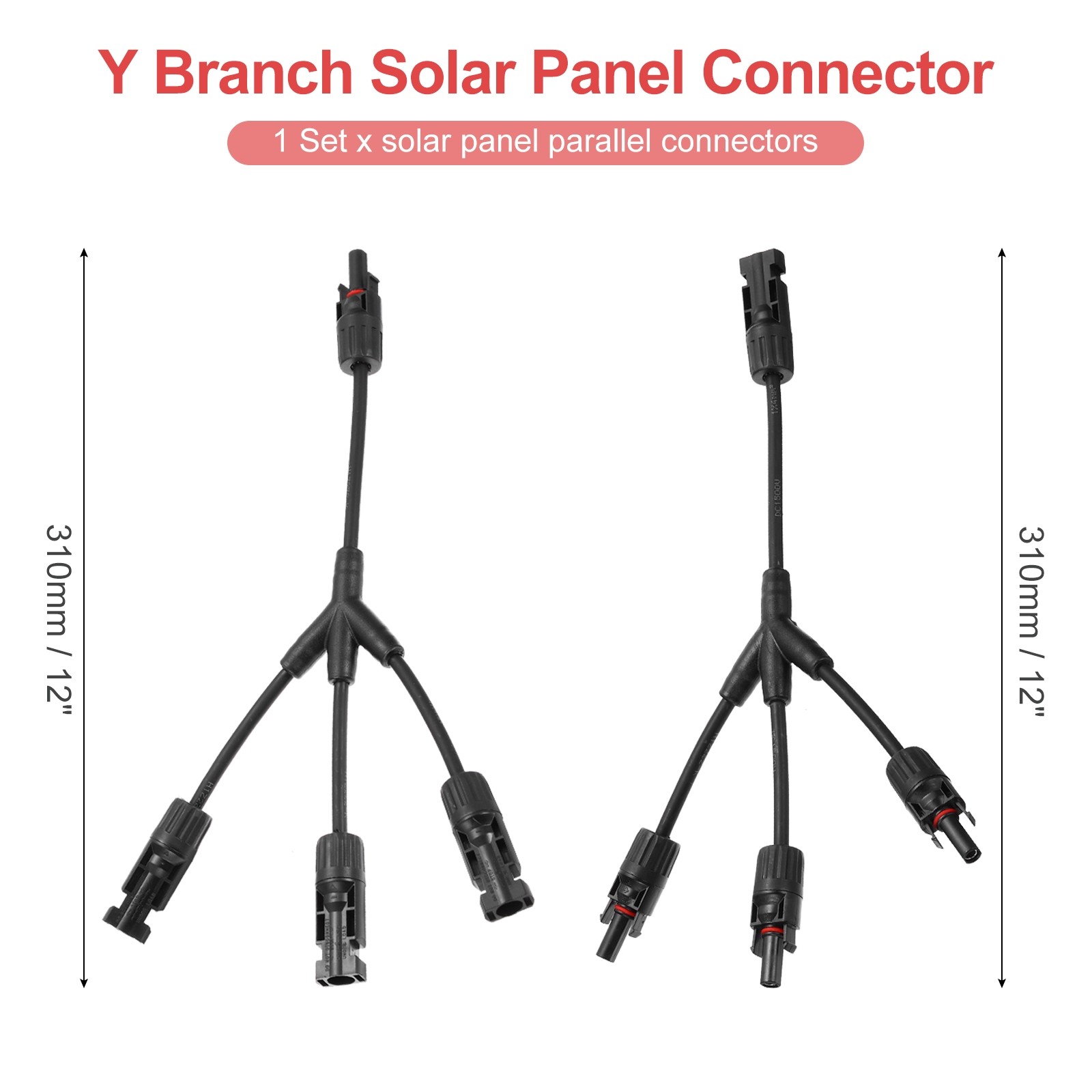 Solar Panel Connector Y Branch 3 to 1 Parallel Solar Panel Splitter 3 Way 1 Set