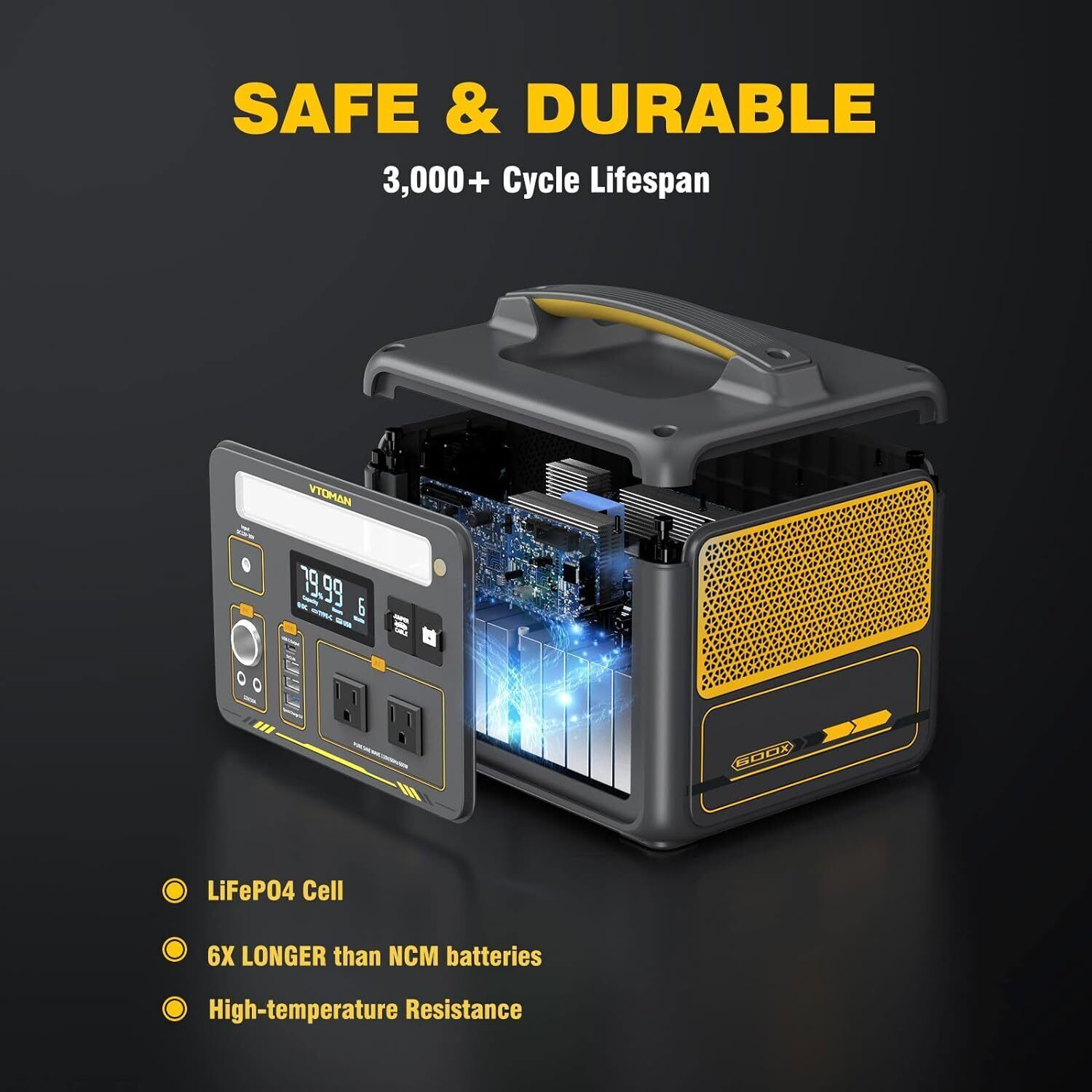 New VTOMAN Jump 600X Portable Power Station 600W (1200W Peak) 299Wh LiFePO4