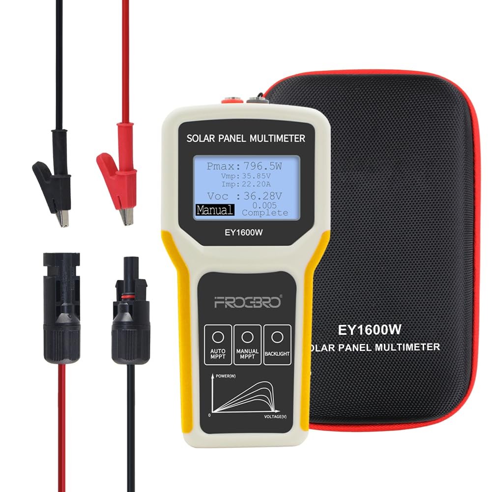 FrogBro Upgrade Solar Panel Tester Photovoltaic Multimeter Upgrade 1600W with…