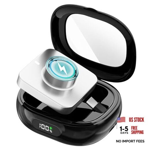 Charging Case for Oura Ring Gen 4 & 3 Charger, 2000mAh Portable Travel Black
