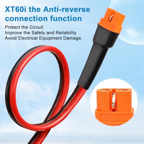 XT60i to XT60 Extension Cable 10AWG XT60i Female to XT60 Male Connector 20FT