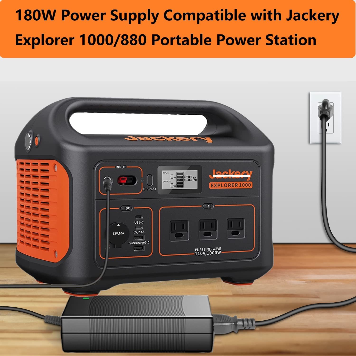 UL Listed for Jackery 1000/880 Charger,24V 180W Power Supply Compatible with …