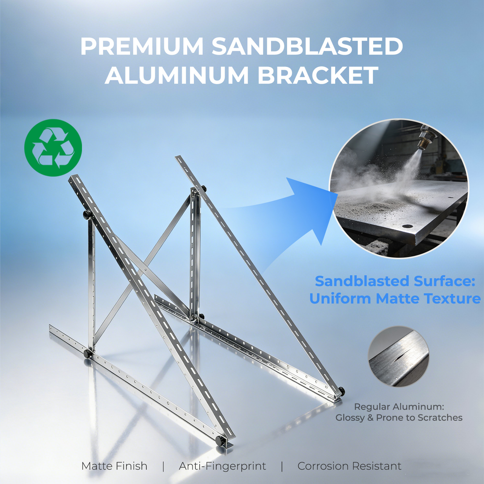 AeternaSol Solar Panels Tilt Mount Brackets 45in Aluminum RV Roof Rack Camp US
