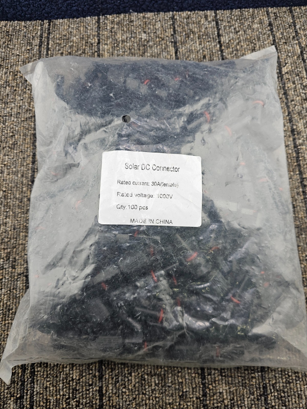 (QTY 100) Standard MC4 Solar DC Electrical Connectors – 2″ Female 30A , 1000V