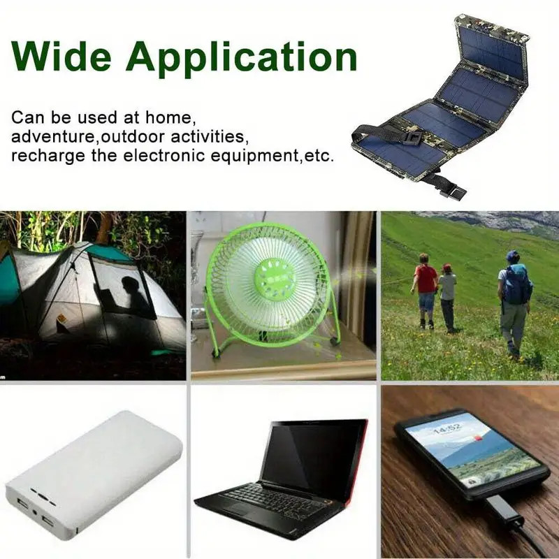 80W USB Solar Panel Folding Power Bank Outdoor Camping Hiking Phone Charger Kit