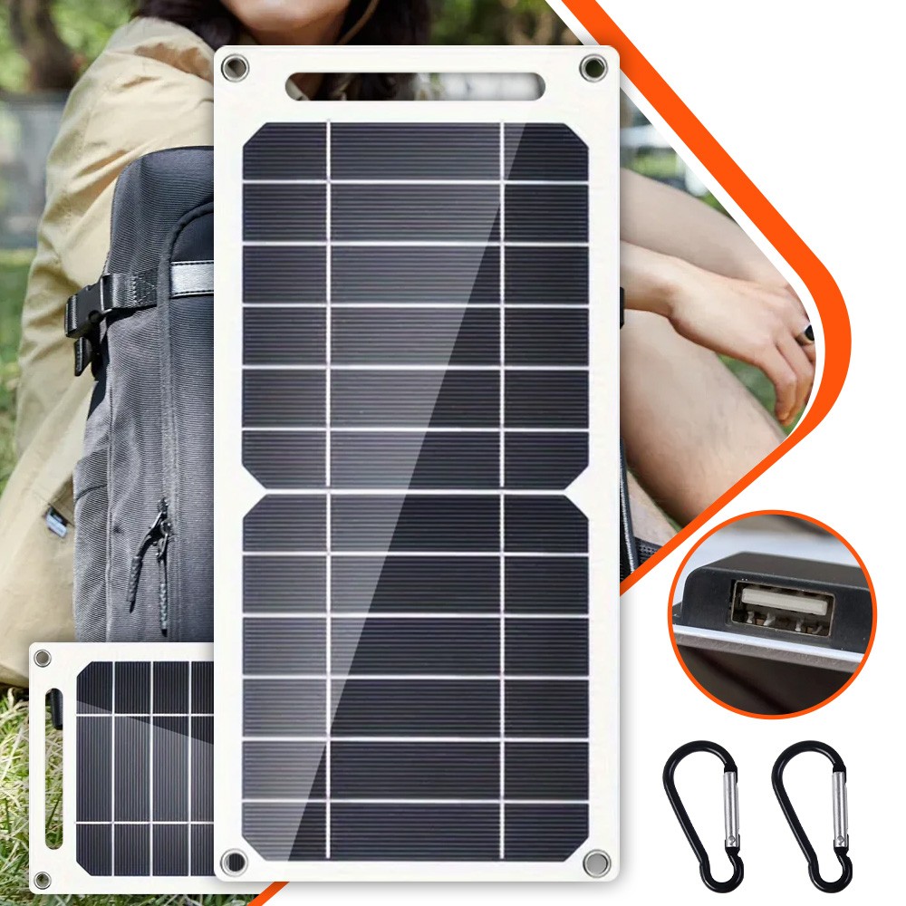 10W/15W Watt Mono Solar Panel 5V Battery Charger USB For Samsung iPhone Camping