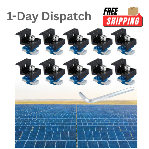 Sumalon 10 Pack Solar End Clamp 30/35mm Black Aluminum