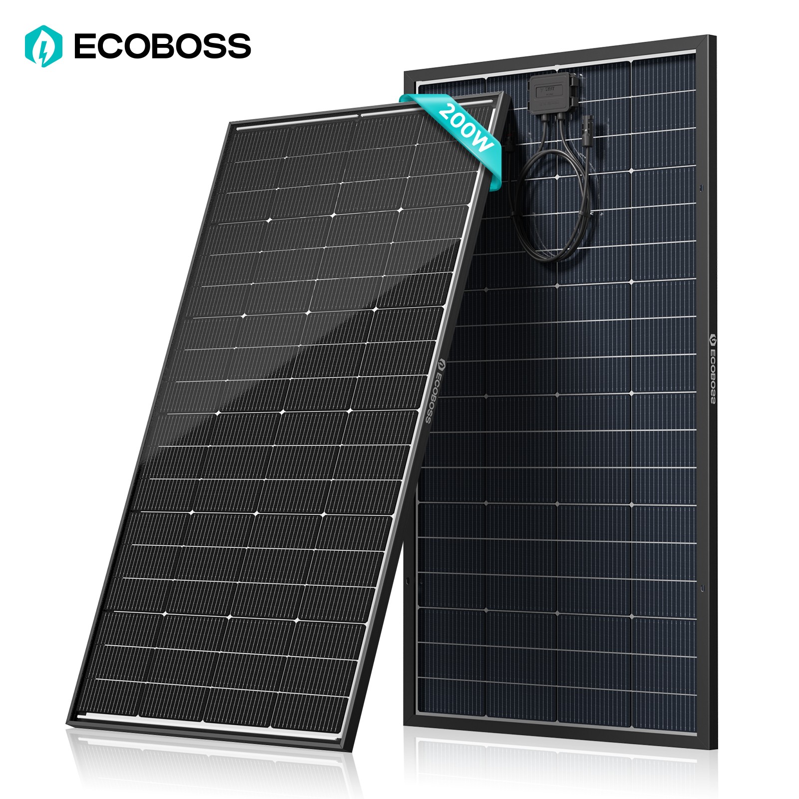 200W Watt Bifacial Solar Panel Mono 12V N-Type Home RV Camping Boat Car Off-Grid