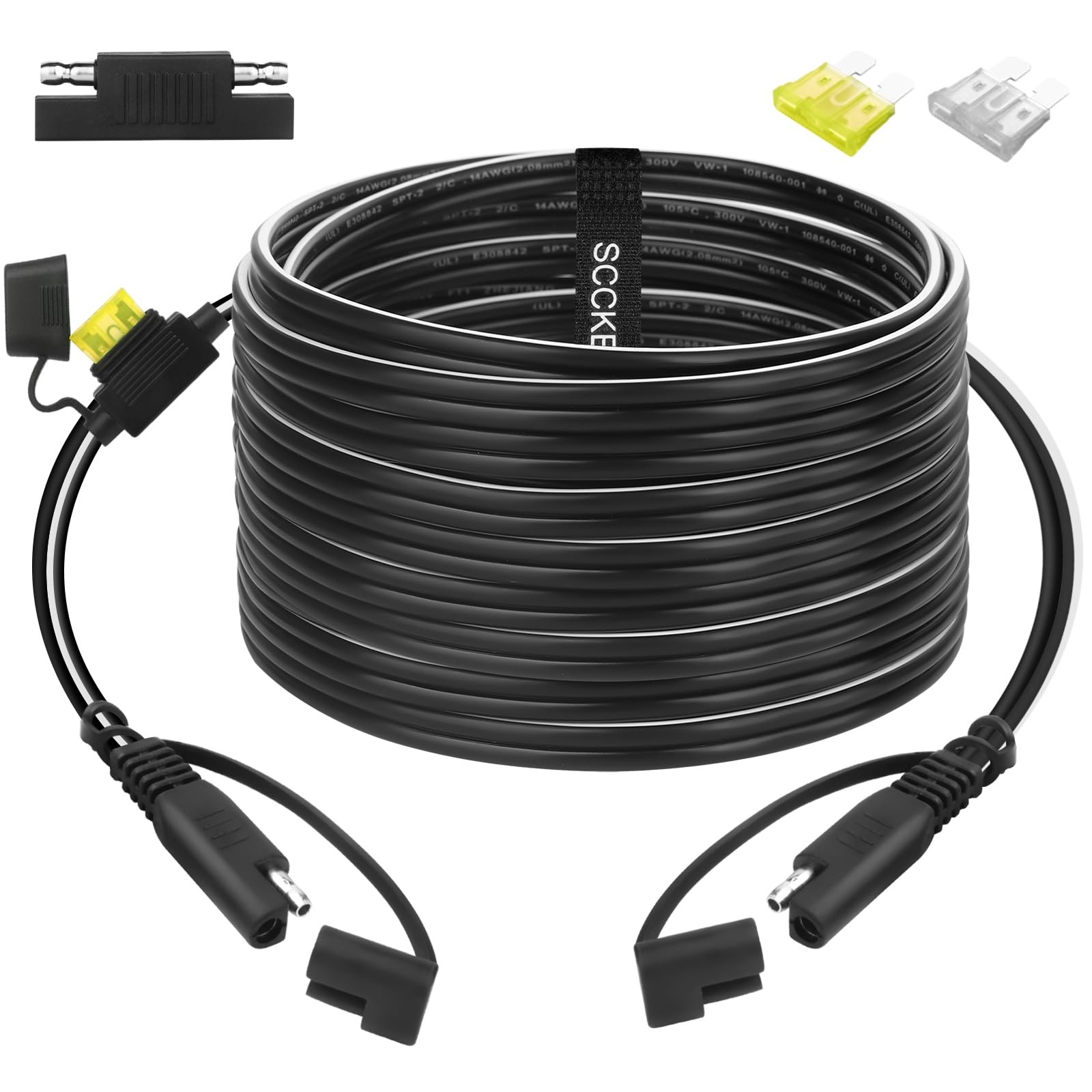 16.5FT 14AWG SAE to SAE Extension Cable Quick Disconnect Wire Harness SAE Con…