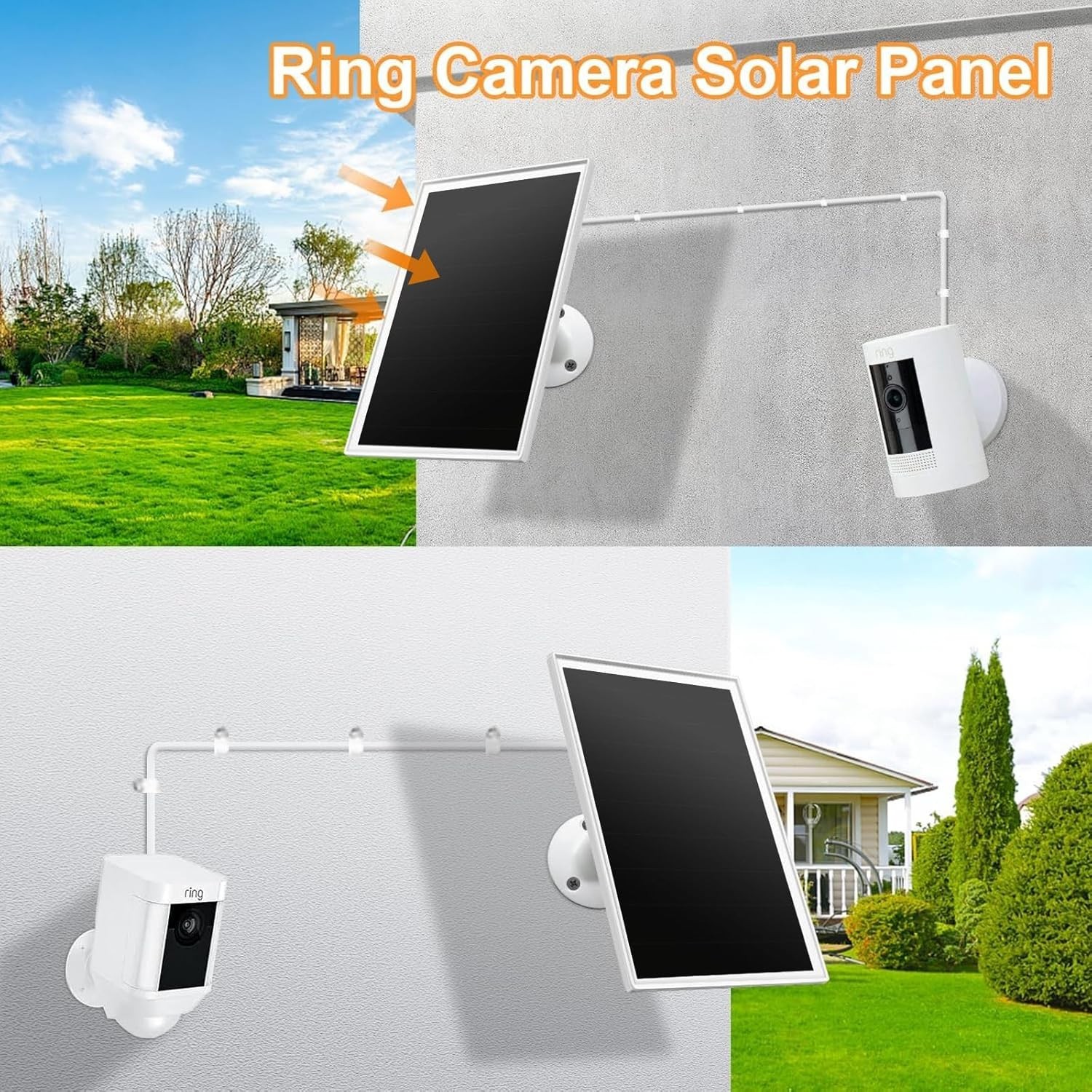 Ring Camera Solar Panel Charger, Fast Charging for Spotlight Plus Pro Battery