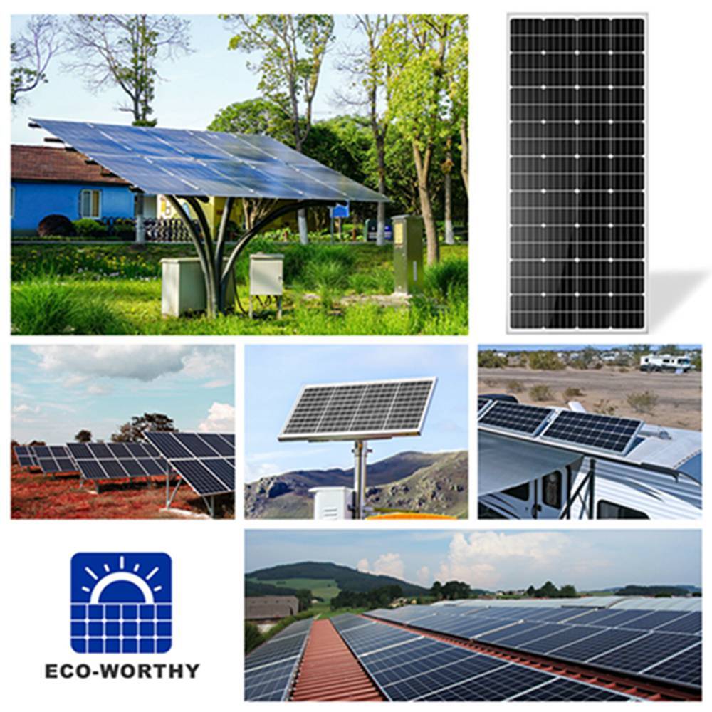 150W Complete Solar Panel System 12V Monocrystalline Home RV Roof w/ Controller