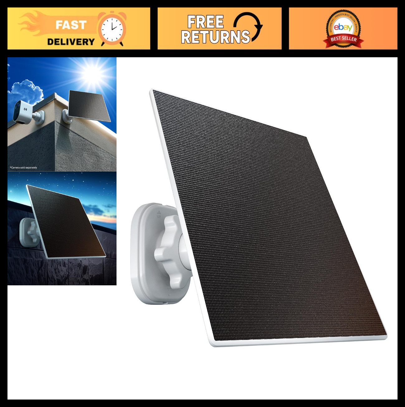 Solar Panel for Night Owl Battery Camera – Outdoor Security Power Supply