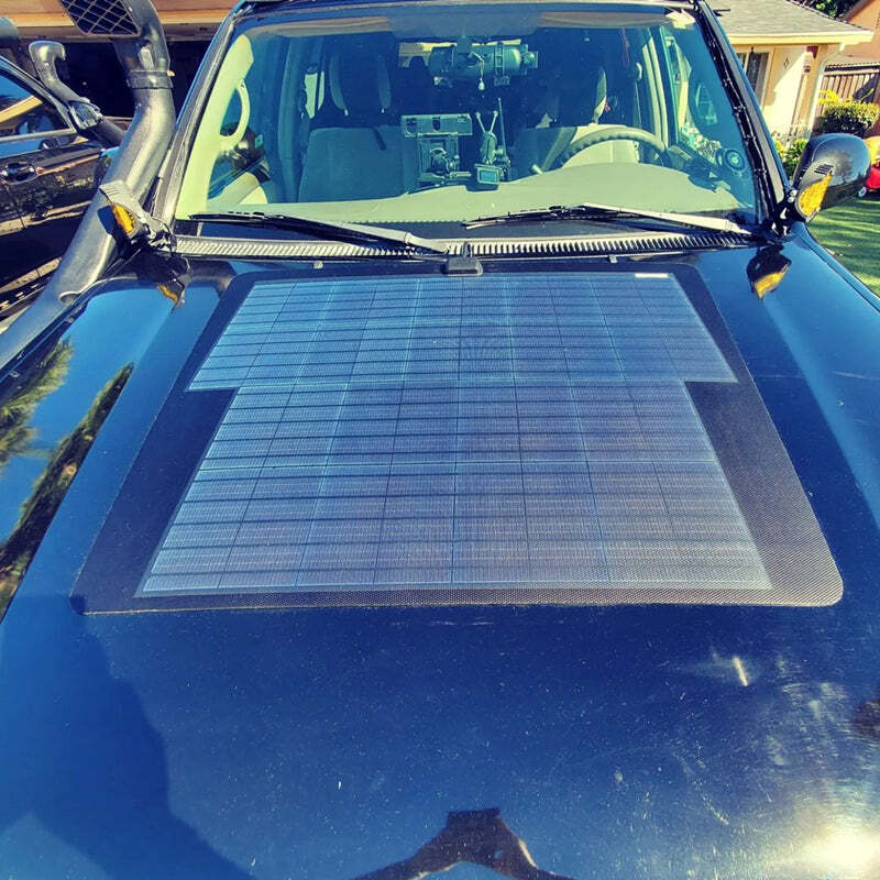 Lensun 90W 12V Flexible Hood Solar Panel for Toyota Sequoia 1st Gen 2001-2007