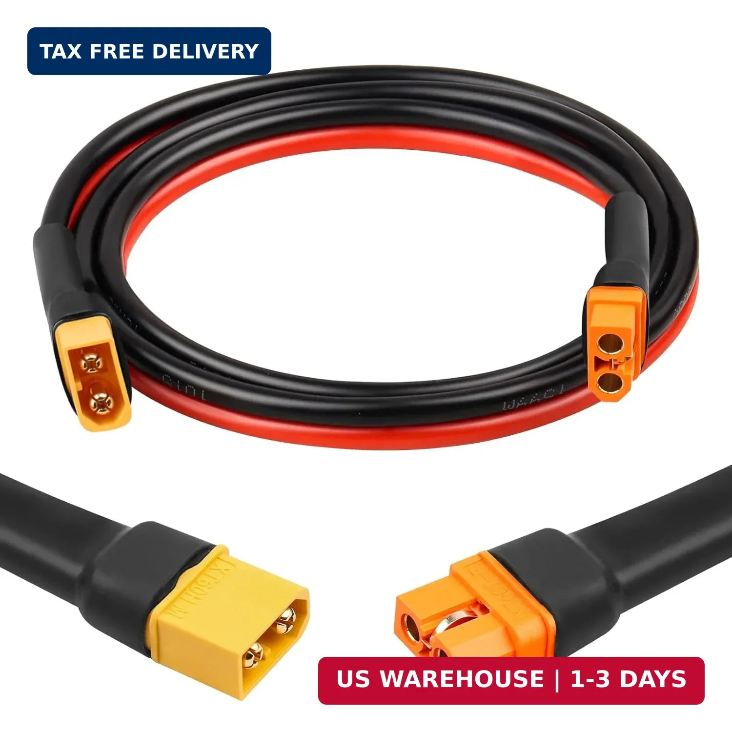 MOOKEERF XT60i to XT60 Extension Cable 10AWG 3FT XT60i Female to XT60 Male Conne