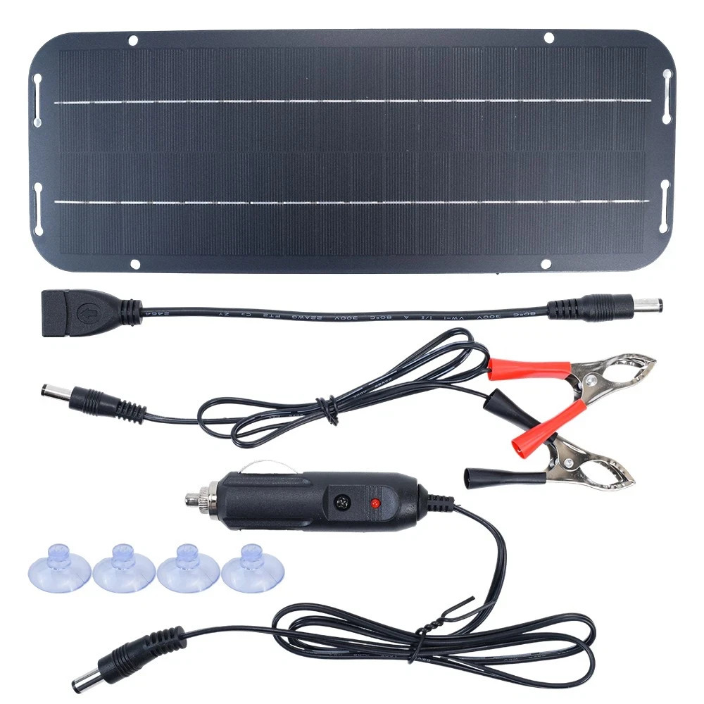 30W Solar Panel Kit 12V Trickle Charger Battery Charger Maintainer Boat RV Car