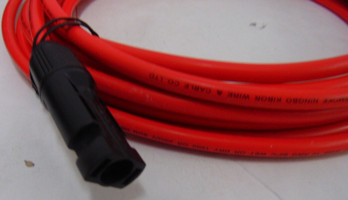 10 AWG Red Solar Panel Extension Cable Silicone Flexible Wire with 1 connector