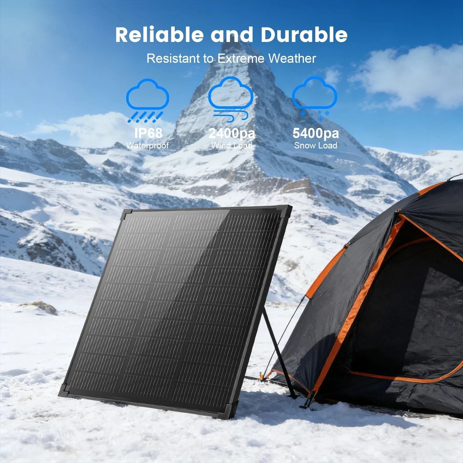 AeternaSol 50W 12V Solar Panel N-Type Mono Home RV Off Grid Battery Roof RV US