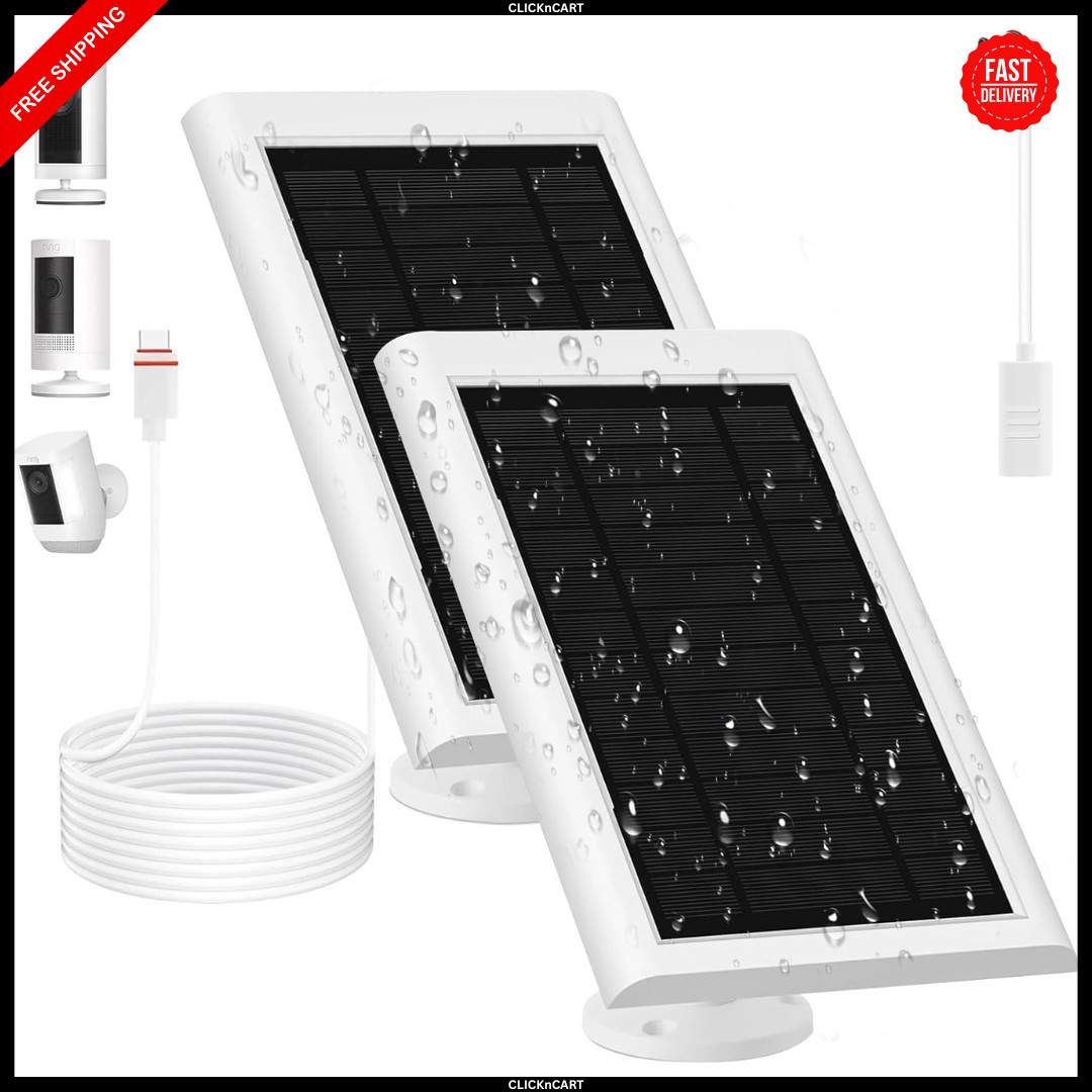 Solar Panel for Ring Camera(2Nd Generation), 2 Pack 5W Solar Panel with 10FT/3M