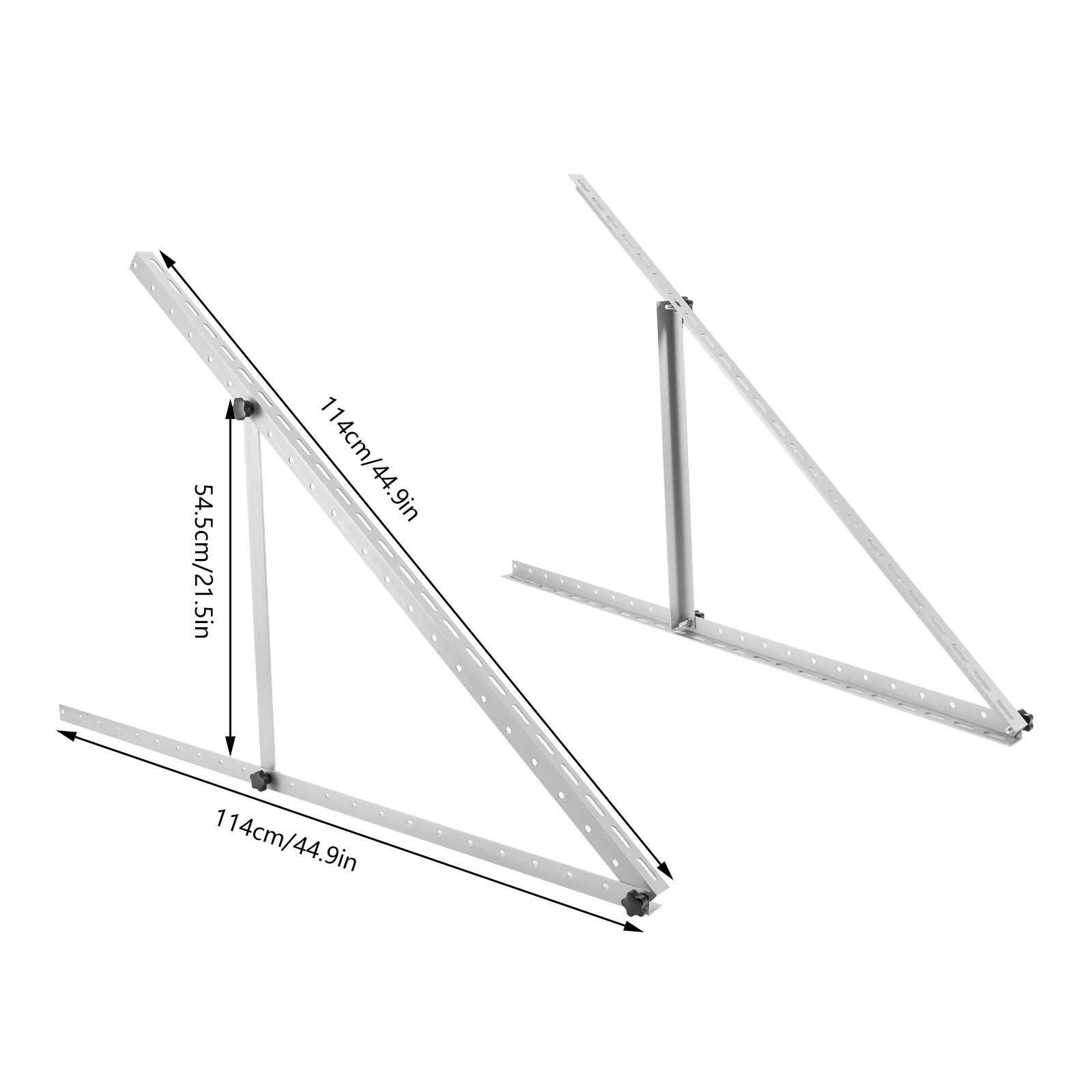 45″ Adjustable Solar Panel Brackets Tilt Mount Frame Rack 0-90° for Boat RV Roof