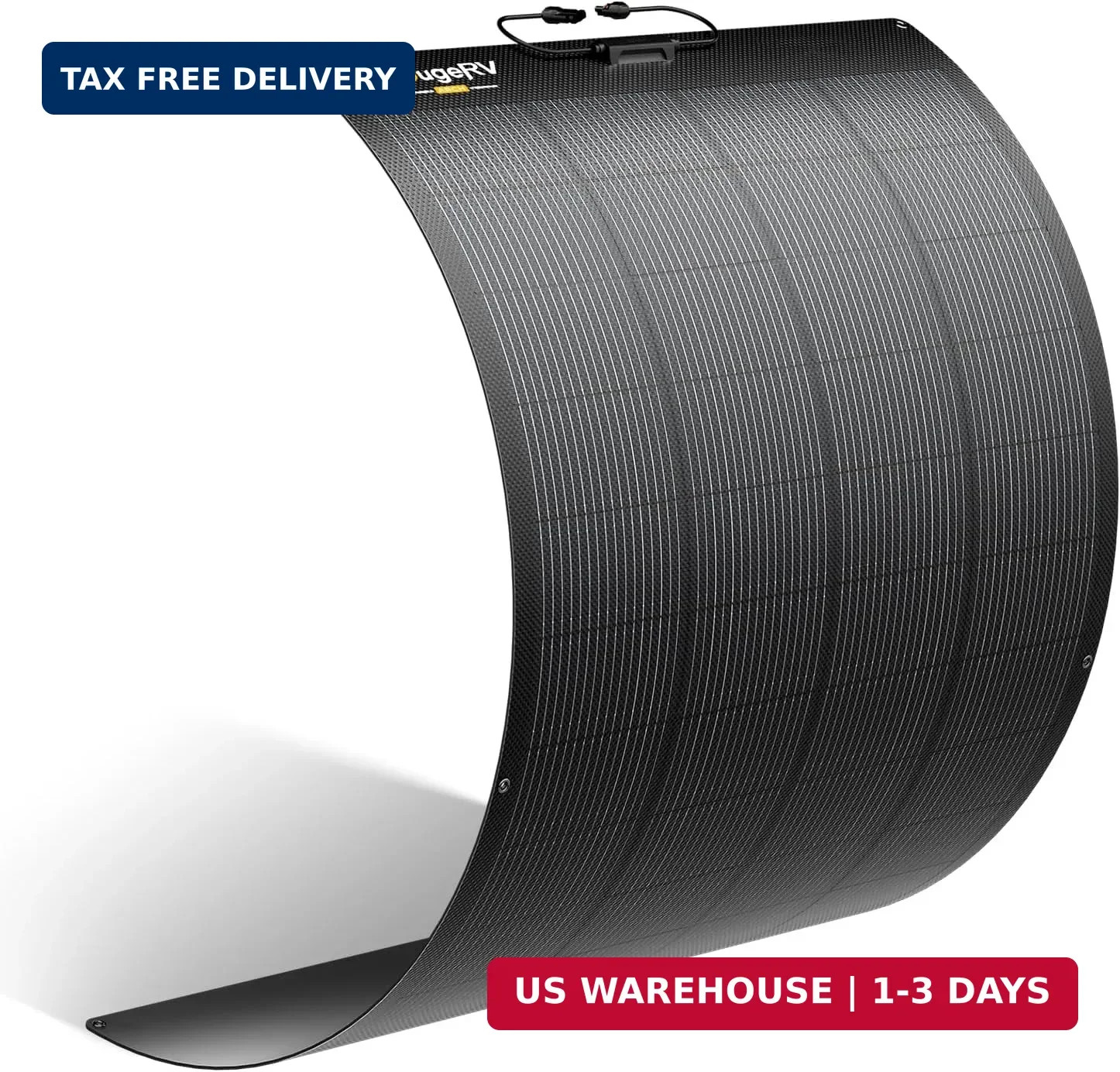 BougeRV Upgrade Arch 200W N-Type Fiberglass Flexible Solar Panel, 24 Volts 16BB