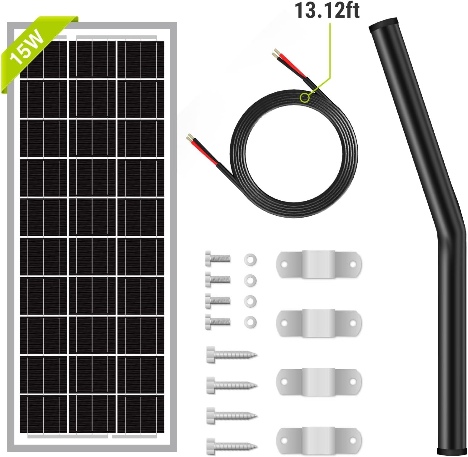 15W 12V 10BB Solar Panel Automatic Gate Openers, Compatible with Mighty Mule,…