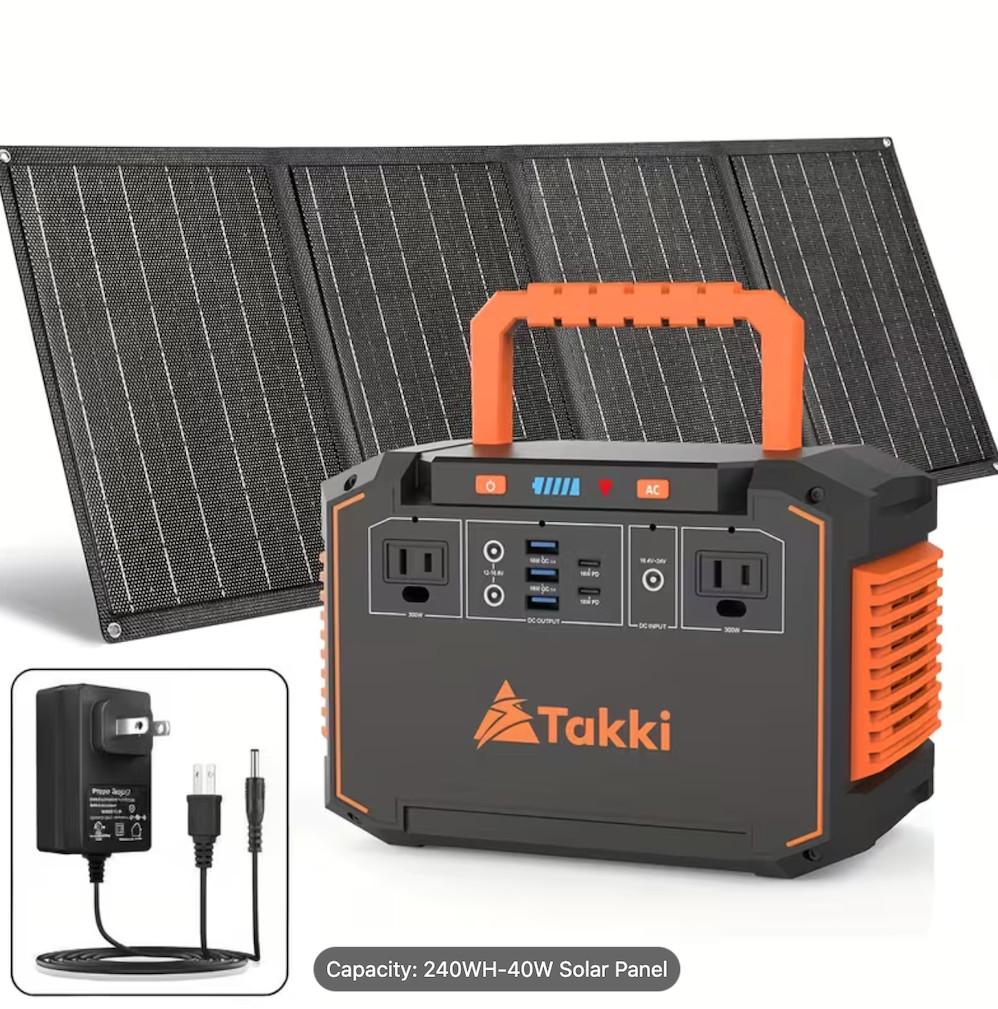88.8WH Solar Generator Portable Power Station with 30W Solar Panels, 24000mAh